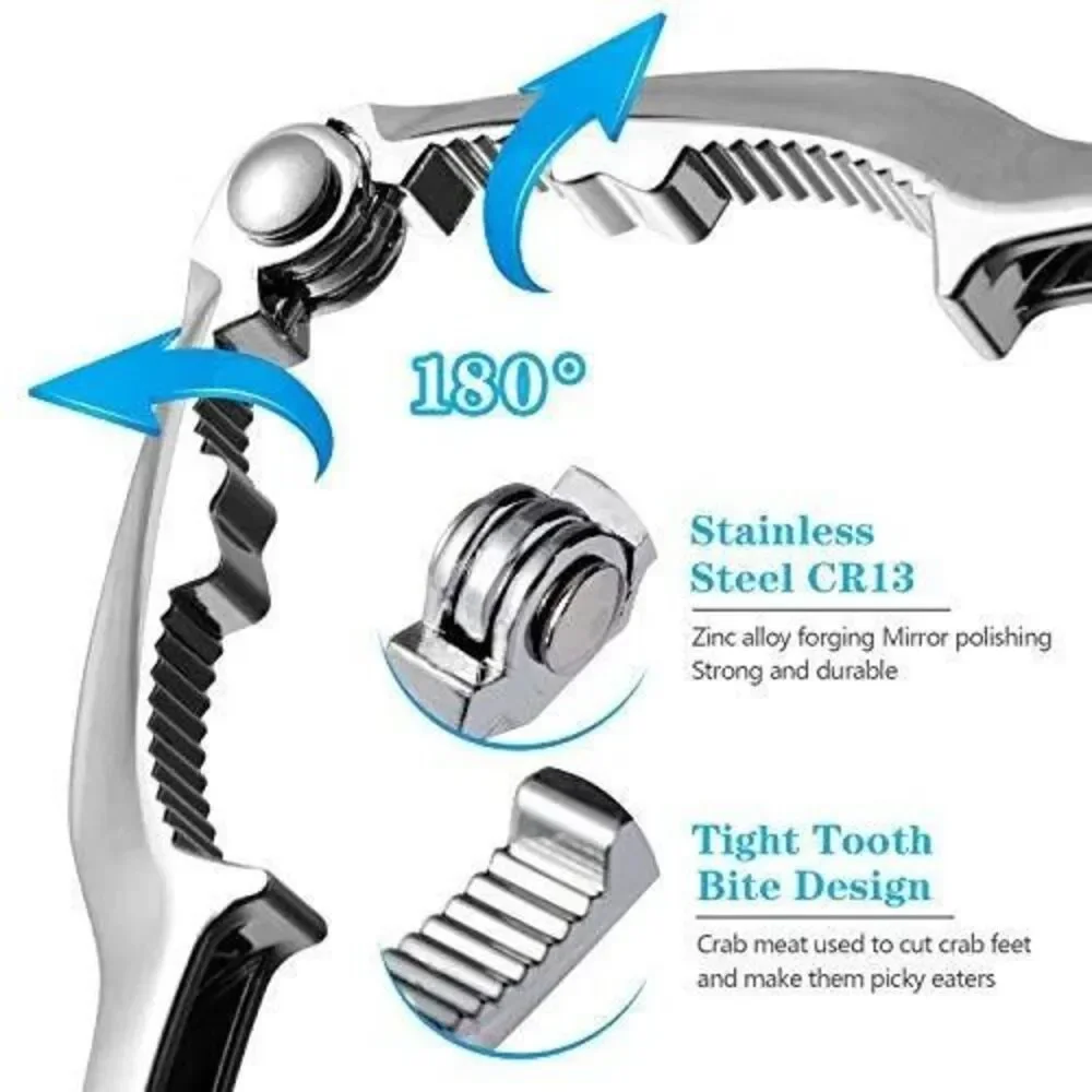 5‑Pack Crab Leg / Crab Claw Crackers – Stainless Steel – Modern Style